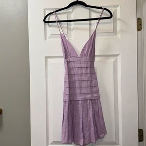 Saints + secrets linen pleated cami mini dress